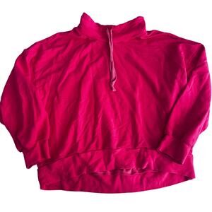 Eyelet & Ivy Pink Mock Neck 1/2 Zip Sweatshirt - Size 10